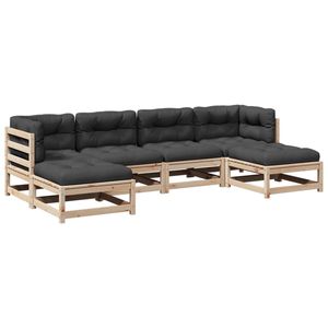 Conjunto de Sofás Modulares Grandes para Patio, de Madera de Pino Sólido Color Antracita, Sofás de Jardín - Product Image 2