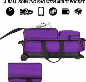 Rohzen Sports Rolling Sports Duffel <b>Bag</b> Heavy Duty <b>Wheels</b> Telescoping Handle Multi-Pocket 50-70L PU Material <b>Travel</b> Gear - Product Image 5