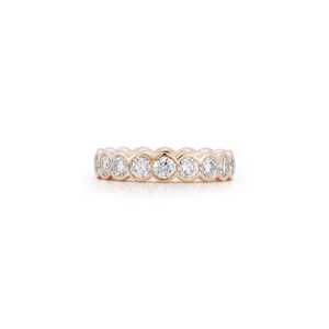 Diamond Wedding Band 4Carat Round Cut Lab Grown 2.4mm Wide Bezel Set Full Eternity <b>Stacking</b> Anniversary <b>Rings</b> 14K 18K Solid Gold - Product Image 6