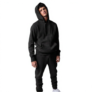 Conjunto Deportivo con Capucha Color Durazno para Hombre, 100% Poliéster Ecológico, Estilo Casual para Otoño, Diseño Sólido de Longitud Completa - Product Image 2