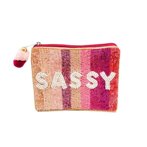 Monedero de diseño moderno con bordado a mano y cuentas de colores rojos, ideal como pequeño regalo, mini monedero con cremallera y bordado de cuentas. - Product Image 2