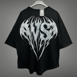 Custom <b>Gothic</b> Tribal Graphic T <b>Shirt</b> Heavyweight Cotton Curved Hem Oversized Boxy Fit Puff Screen Print T <b>Shirts</b> - Product Image 1