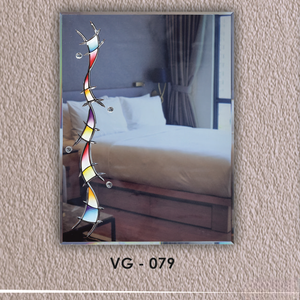 Art Decor Style V-groove <b>Mirror</b> Contemporary Artistic Design serves as a Striking Decorative Accent Frameless Lightweight - Product Image 1