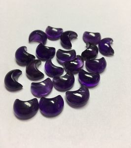 Lote de 10 Gemas Sueltas de Amatista Natural en Forma de Luna, Cabujón con Reverso Plano para Joyería - Product Image 2