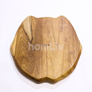 Assiette d'apprentissage pour enfants en bois de teck naturel en forme de hibou, plateau d'alimentation pour tout-petits, plat à dîner multi-compartiments pour usage domestique, durable - Product Image 6