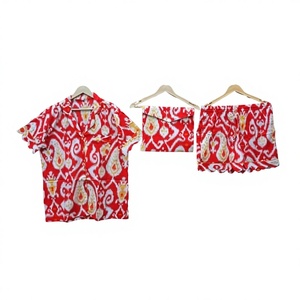 Elegante Vintage corto ropa de dormir para mujer indio hecho a mano algodón Kangura Conjunto de pijama bloque de mano impreso transpirable 100% algodón - Product Image 1