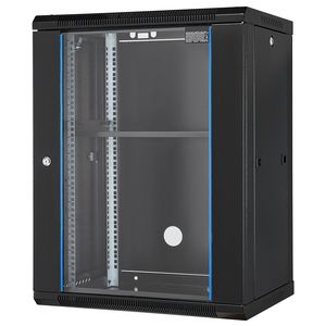 Armadio di Rete a Parete 15U con Carico Massimo di 227 kg, Vetro Temperato con Chiusura di Sicurezza, Rack Server Dati 4U - Product Image 1