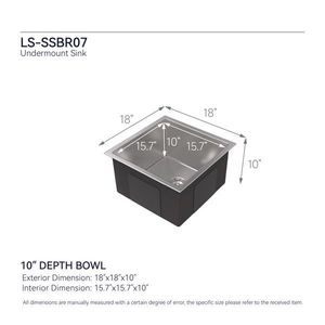 Lavello da Cucina Moderno 45x45 cm in Acciaio Inox S304 a Vasca Singola da Incasso con Workstation - Product Image 3