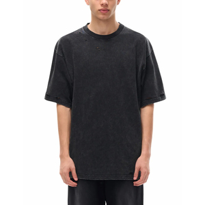 Camiseta Lavada de 230 g/m² con Logotipo Personalizado, 100 % Algodón, Manga Corta, Estilo Retro Americano, Talla Grande - Product Image 1