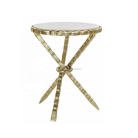 Nouvelle conception, table d'appoint en aluminium brut antique, moulée par injection, meubles traditionnels, chambre d'hôtel, salon, Azora pliable