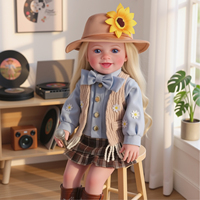 Muñeca Reborn de Vinilo Completo Yaney de 16 Pulgadas de Babeside, Niña con Cabello Rubio Largo y Rizado, Traje de Cantante Country, Muñeca Realista