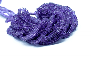 Brazil Amethyst Smooth <b>Heishi</b> Square Shape <b>Beads</b> 5-5.5 mm Square Shape <b>Beads</b> - Product Image 2