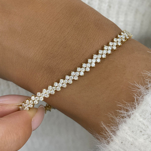 กำไลเพชรแท้เพาะเลี้ยงในห้องปฏิบัติการ ทอง 10K 14K 18K ได้รับการรับรองจาก IGI เครื่องประดับที่ได้รับการรับรองมาตรฐาน ทองคำสีเหลือง สีโรสโกลด์ สีขาว ของขวัญสุดหรู - Product Image 5