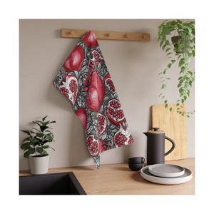 Customizable 100% Organic Cotton GOTS Certified Dish <b>Towels</b> Cute <b>Red</b> Floral Sustainable Embroidered Knitted Golf Home Printed - Product Image 1