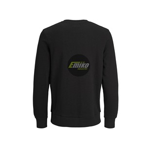 Sudadera Negra de Cuello Redondo para Hombre, con Logotipo Personalizado, Corte Regular, Manga Larga, Informal, de Alta Calidad - Product Image 2