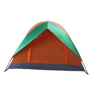 Tenda da campeggio a cupola a due porte per 2 persone, arancione e verde - Product Image 3