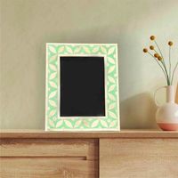 Cadre photo géométrique indien en os incrusté, 5x7, fait main, tendance, durable, décoration d'intérieur, MDF et résine, cadeau d'affaires, un best-seller intemporel