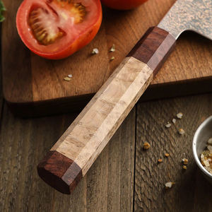 Juego de Cuchillos de Chef Hechos a Mano con Acero de Damasco y Cobre, Madera y Nudo de Padauk, con Funda, de Alta Calidad, para Supervivencia, Camping y Cocina, OEM - Product Image 3