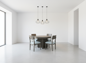 Juego de Comedor Moderno con Mesa Redonda y 4 Sillas, Construcción de Madera de Fresno y Caucho Sólidos, Muebles Duraderos para Sala de Estar - Product Image 5