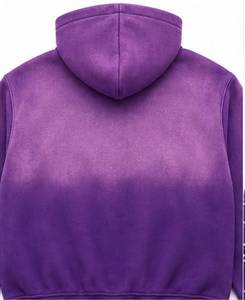 Ensemble de survêtement dégradé violet pour homme avec étoiles en strass, sweat à capuche zippé et pantalon large, streetwear décontracté d'hiver - Product Image 5