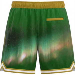 Shorts de basketball personnalisés pour hommes, 100 % polyester, double ou simple couche, été, entrejambe 5 pouces, en maille - Product Image 5