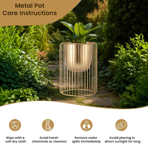 Modern Iron Metal Planter with Cylindrical <b>Wire</b> Cage Stand Stylish Indoor Decorative <b>Flower</b> Pot for Home and Office Decor - Product Image 6