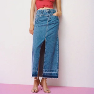 Jupes en jean pour femmes, taille mi-haute, coupe droite, respirantes, écologiques, qualité supérieure, décontractées, toutes saisons, avec logo personnalisé, très vendues - Product Image 2