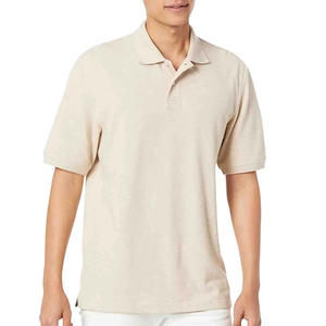 เสื้อโปโลแขนสั้นผู้ชาย สีพื้น ผ้าปิเก้ ทรงปกติ สีเบจ ผ้าฝ้าย สวมใส่สบาย ระบายอากาศได้ดี แบบถัก - Product Image 1