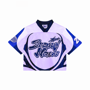 Top de moda unisex de corte holgado de malla, estilo casual oversize, para streetwear, con estampado personalizado, OEM ODM, directo de fábrica, corto - Product Image 4