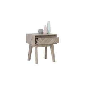 Modern Navara Ash Wooden 1 Drawer Bedside <b>Table</b> with Malaysian Oak Legs Nightstand <b>End</b> <b>Table</b> - Product Image 2