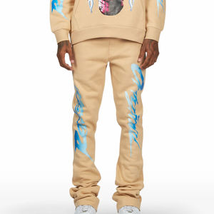 Custom Heavyweight Cotton Screen Print Acid Wash Oversized Zip up Hoodie Sweatsuit Hoodie Set Sweat Pants Tracksuits for Men - Product Image 5