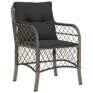 Juego de 2 Sillas de Jardín de Ratán PE Gris con Acero con Recubrimiento en Polvo, Muebles de Exterior Duraderos - Product Image 4