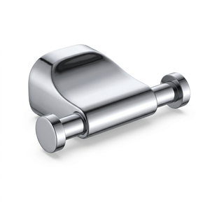 Wall Mounted <b>Chrome</b> Metal Modern Double <b>Hooks</b> Bathroom Robe <b>Hooks</b> Eco-Friendly Corrosion Prevention Easy Cleaning - Product Image 1
