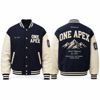 Blouson Bomber Baseball Premium en Toile Marine Hiver pour Homme, Personnalisable avec Broderie, Style Streetwear