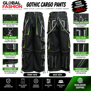 Pantalon Gothique Homme 2026 Unisexe Coupe Ample Mode Sombre Multi-Poches Design Personnalisé Haute Qualité Respirant - Product Image 5
