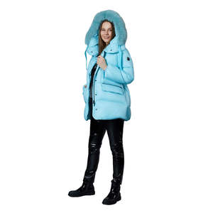 Veste matelassée de haute qualité pour femmes, avec capuche en fourrure, veste matelassée brillante pour femmes, veste d'hiver rembourrée pour femmes - Product Image 3