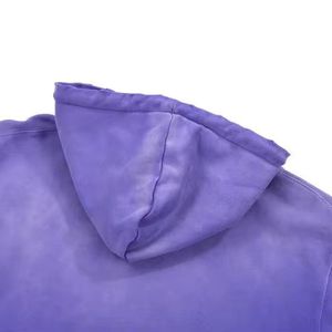 Sudadera con Capucha Morada Tie-Dye para Hombre, Oversize, de Algodón French Terry, Casual, Otoñal, con Bolsillo - Product Image 6