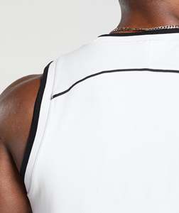 Camiseta sin mangas con diseño de rayas y cuello redondo para hombre, top de entrenamiento pesado, chaleco oversize para hombre - Product Image 6