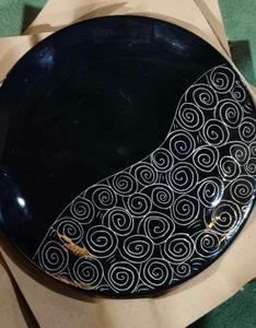 Assiette de service/dîner en céramique bleue et blanche peinte à la main, 10 pouces, motif floral, en grès, passe au lave-vaisselle, durable, écologique - Product Image 4