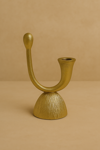 Porte-bougie en aluminium plaqué or pour table, décoration de maison, Noël, mariage - Product Image 4