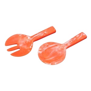 Latest Multicolor Resin Salad <b>Server</b> Set Customized Spoon Design Modern Swirls Eco-Friendly Home Kitchen Sustainable Trending - Product Image 1