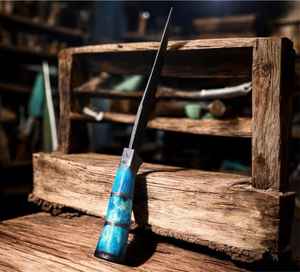 Couteau de chasse haut de gamme en acier Damas forgé à la main, personnalisé, avec manche en os, couteau de chasse médiéval sur mesure - Product Image 3