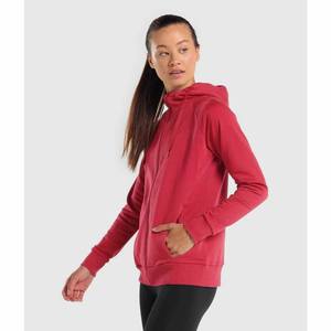 Sweat à capuche zippé intégral pour femme, en polaire rouge, avec cordon de serrage, séchage rapide, écologique, pour usage quotidien, confort optimal - Product Image 6