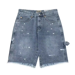 Shorts en jean décontractés mi-taille coupe droite pour homme, en mélange de coton, coupe régulière, avec boutons, idéal pour l'automne et le fitness - Product Image 3
