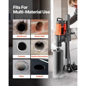 Macchina per Foratura Diamantata da 10 Pollici con Supporto e Ruote per Trapano a Umido per Calcestruzzo 750 RPM, Filettatura da 1 1/4 Pollici - Product Image 4