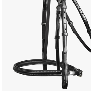 Bridon de cheval en cuir italien de qualité supérieure avec sangles réglables pour un ajustement sûr et une conduite confortable – Modèle Hunter - Product Image 6