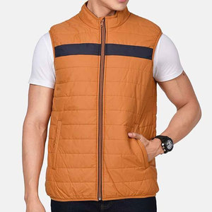 Veste matelassée à capuche orange pour homme, fermeture éclair, col montant, doublure en polaire, matière polyester/nylon, vêtement décontracté d'hiver - Product Image 5