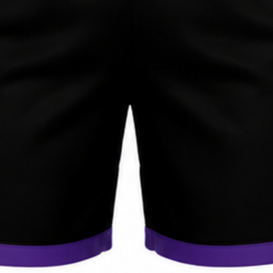 Shorts de volley-ball noir et violet personnalisés pour équipe, bas de tenue athlétique, vêtements de sport, uniforme de compétition, tenue d'entraînement avec côtés contrastés - Product Image 5