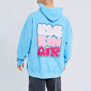 เสื้อฮู้ดดี้สตรีทแวร์วินเทจแบบยูนิเซ็กซ์ขายส่ง ผ้าฝ้าย 100% กันน้ำ ระบายอากาศได้ดี หนานุ่ม สีดำฟอก 2 ชิ้น - Product Image 6