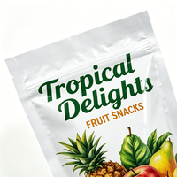 Sachets personnalisés en Mylar pour bonbons aux fruits lyophilisés (pêche, fraise, citron, mangue) – Emballage stand-up en aluminium